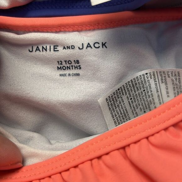 Janie and Jack 100048653 Recycled Ruffle Shoulder 2-Piece Swimsuit NWT 12-18m - Picture 5 of 7